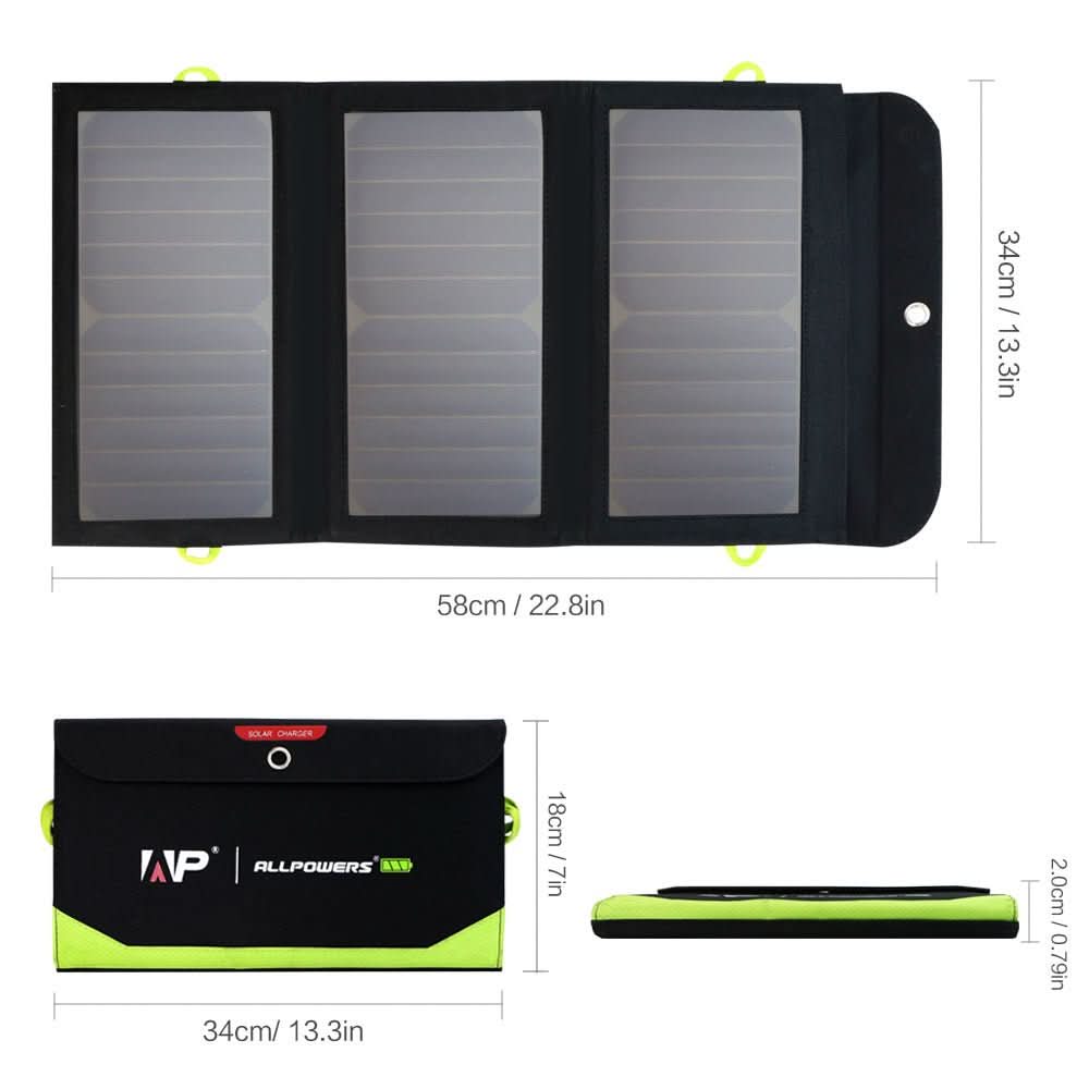 ALLPOWERS SP002 Panel Słoneczny Wbudowana bateria 10000mAh 5V 21W - ALLPOWERS PLALLPOWERS