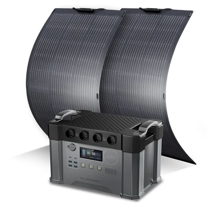 ALLPOWERS Zestaw Generatora Słonecznego 2400W(S2000 Pro + SF100 100W Elastyczny Panel Fotowoltaiczny) - ALLPOWERS PLALLPOWERS