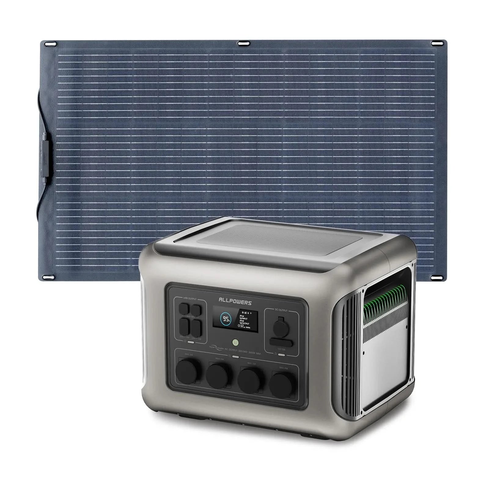 ALLPOWERS Zestaw Generatora Słonecznego 2500W (R2500+SF100 100W Panele Fotowoltaiczne Elastyczne) - ALLPOWERS PLALLPOWERS