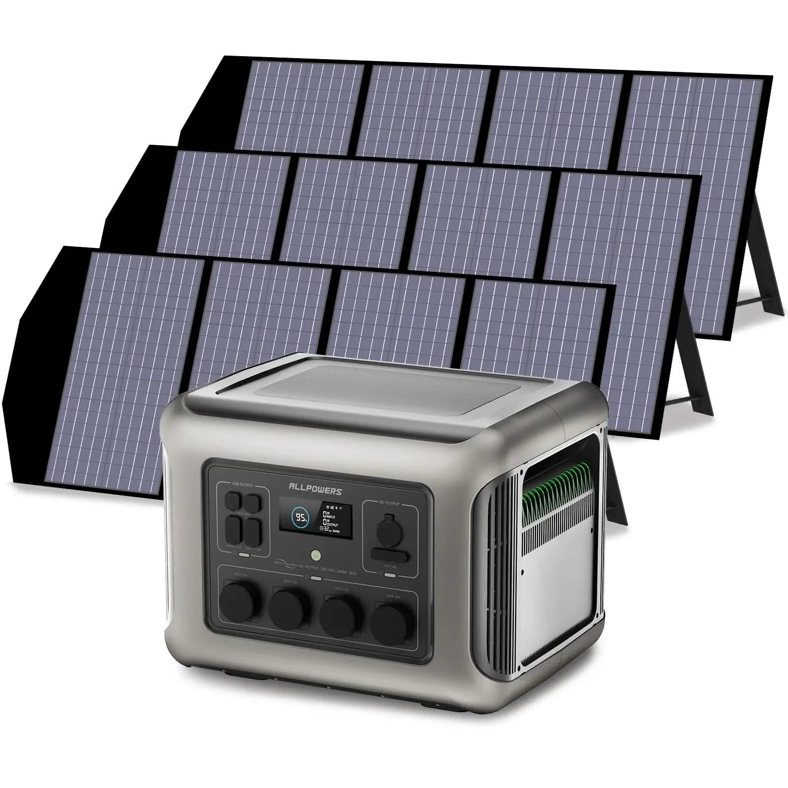 ALLPOWERS Zestaw Generatora Słonecznego 2500W (R2500+SP029 140W Panel Słoneczny) - ALLPOWERS PLALLPOWERS