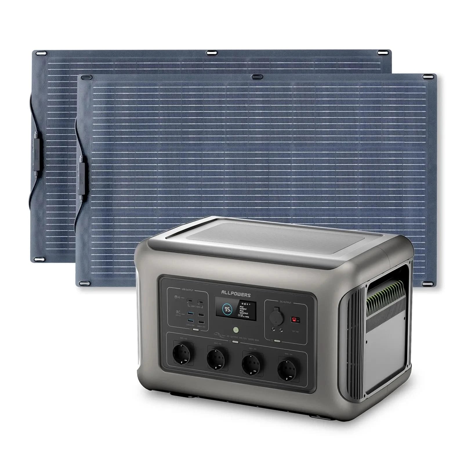 ALLPOWERS Zestaw Generatora Słonecznego 3500W (R3500+SF100 100W Elastyczny Panel Fotowoltaiczny) - ALLPOWERS PLALLPOWERS