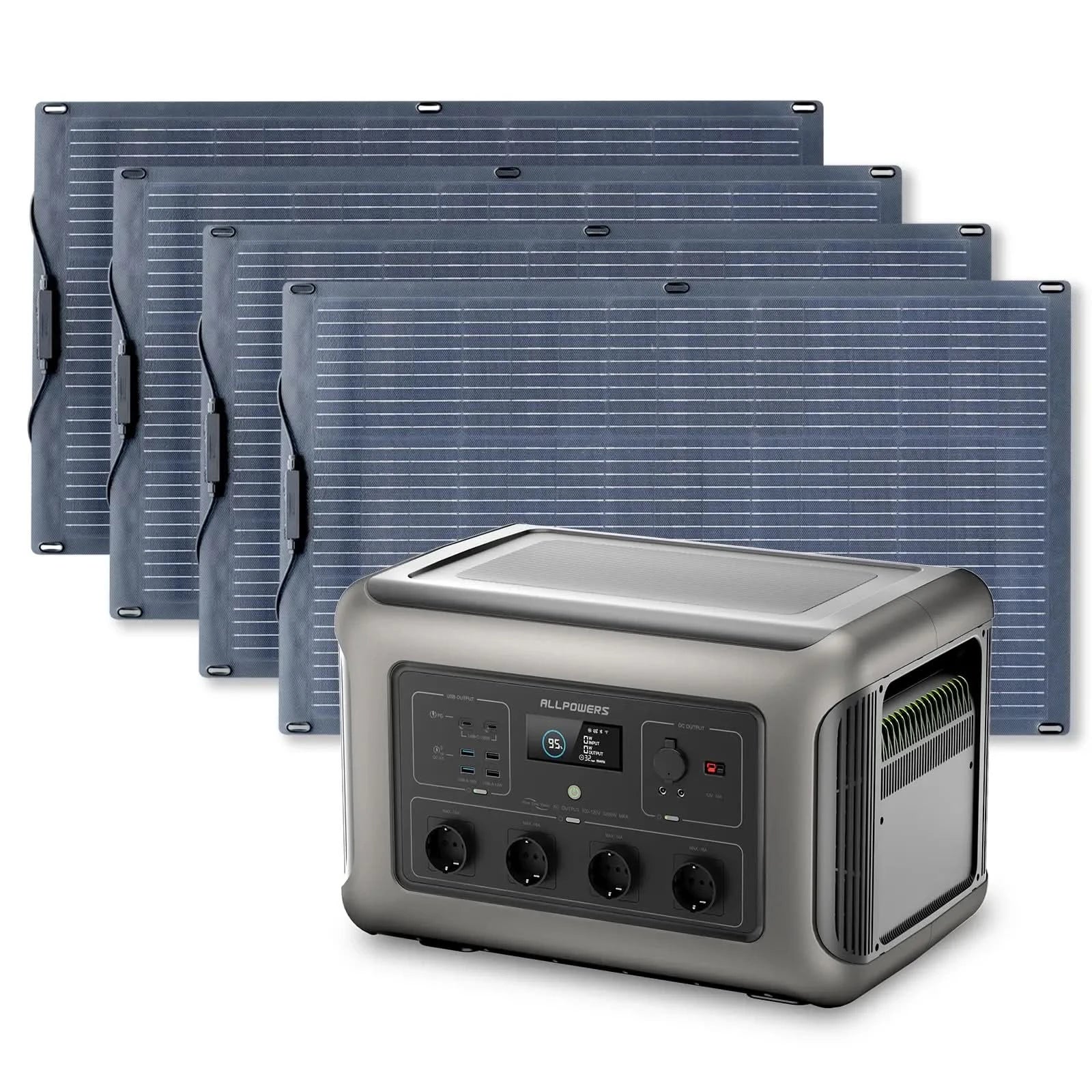 ALLPOWERS Zestaw Generatora Słonecznego 3500W (R3500+SF100 100W Elastyczny Panel Fotowoltaiczny) - ALLPOWERS PLALLPOWERS