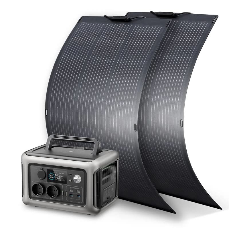 ALLPOWERS Stacja Zasilania 600W (R600+SF100 100W Panele Fotowoltaiczne Elastyczne) - ALLPOWERS PLALLPOWERS