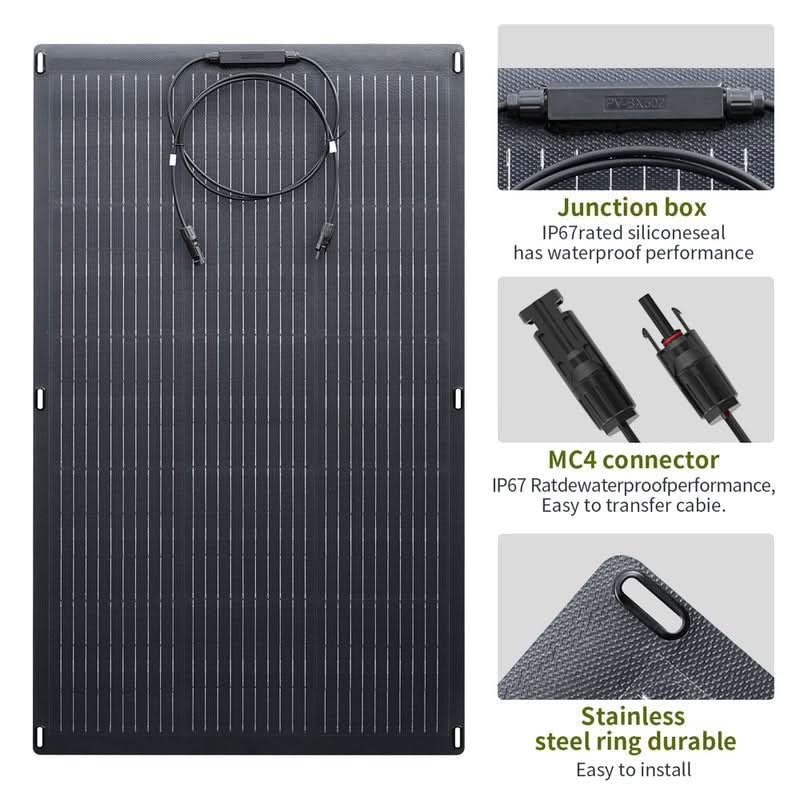 ALLPOWERS Zestaw Generatorów Słonecznych 200W (S200+SF100 100W Elastyczny Panel Fotowoltaiczny) - ALLPOWERS PLALLPOWERS