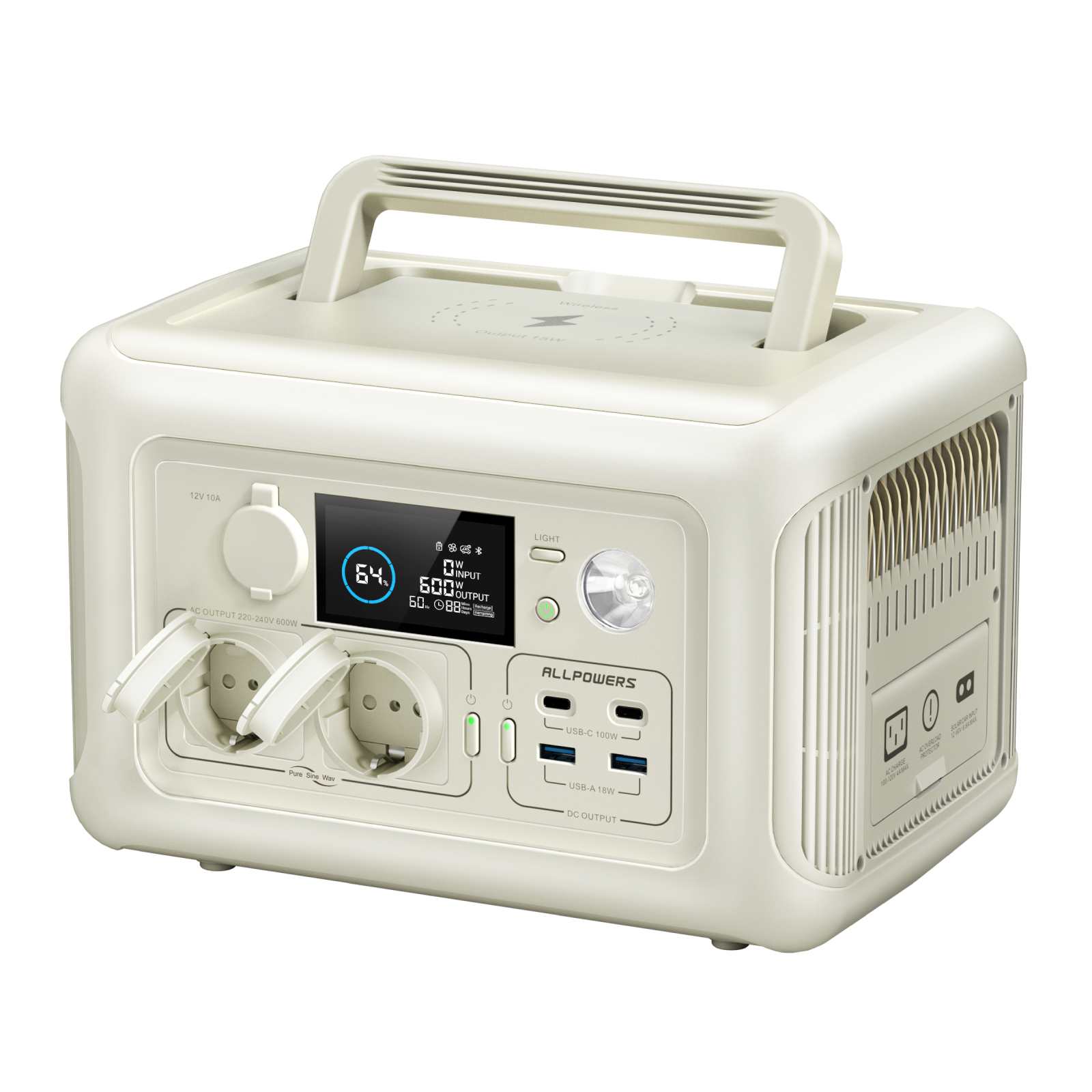 Przenośna Stacja Zasilania 600W 299Wh Akumulator LiFeP04 ALLPOWERS R600 - ALLPOWERS PLALLPOWERS