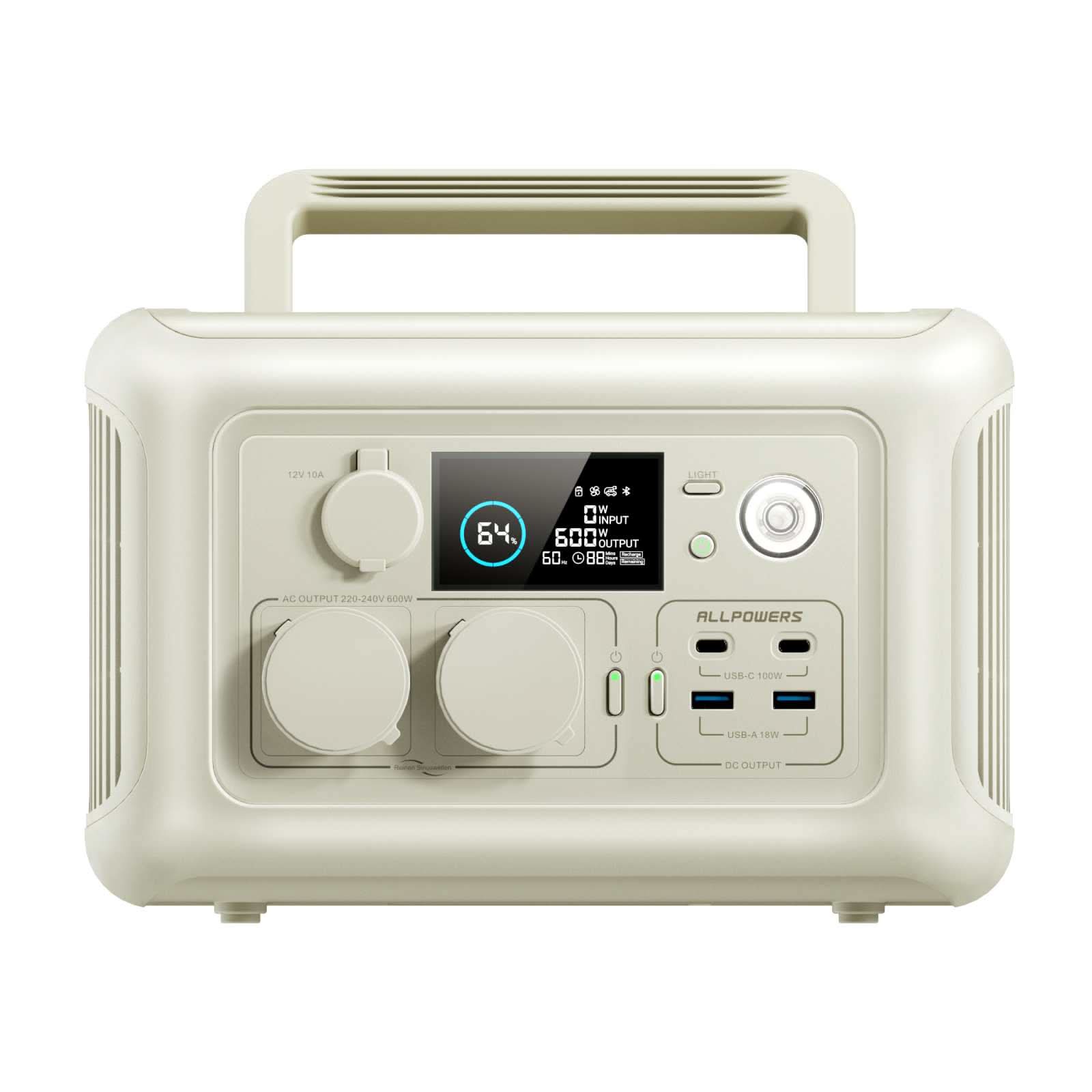 Przenośna Stacja Zasilania 600W 299Wh Akumulator LiFeP04 ALLPOWERS R600 - ALLPOWERS PLALLPOWERS