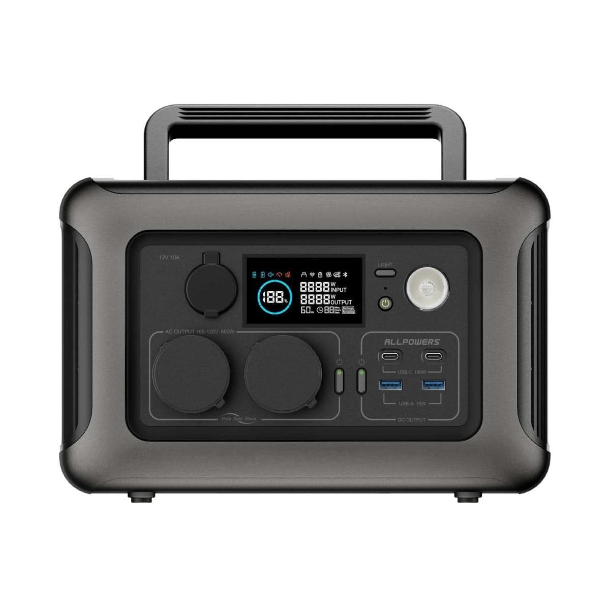 Przenośna Stacja Zasilania 600W 299Wh Akumulator LiFeP04 ALLPOWERS R600 - ALLPOWERS PLALLPOWERS