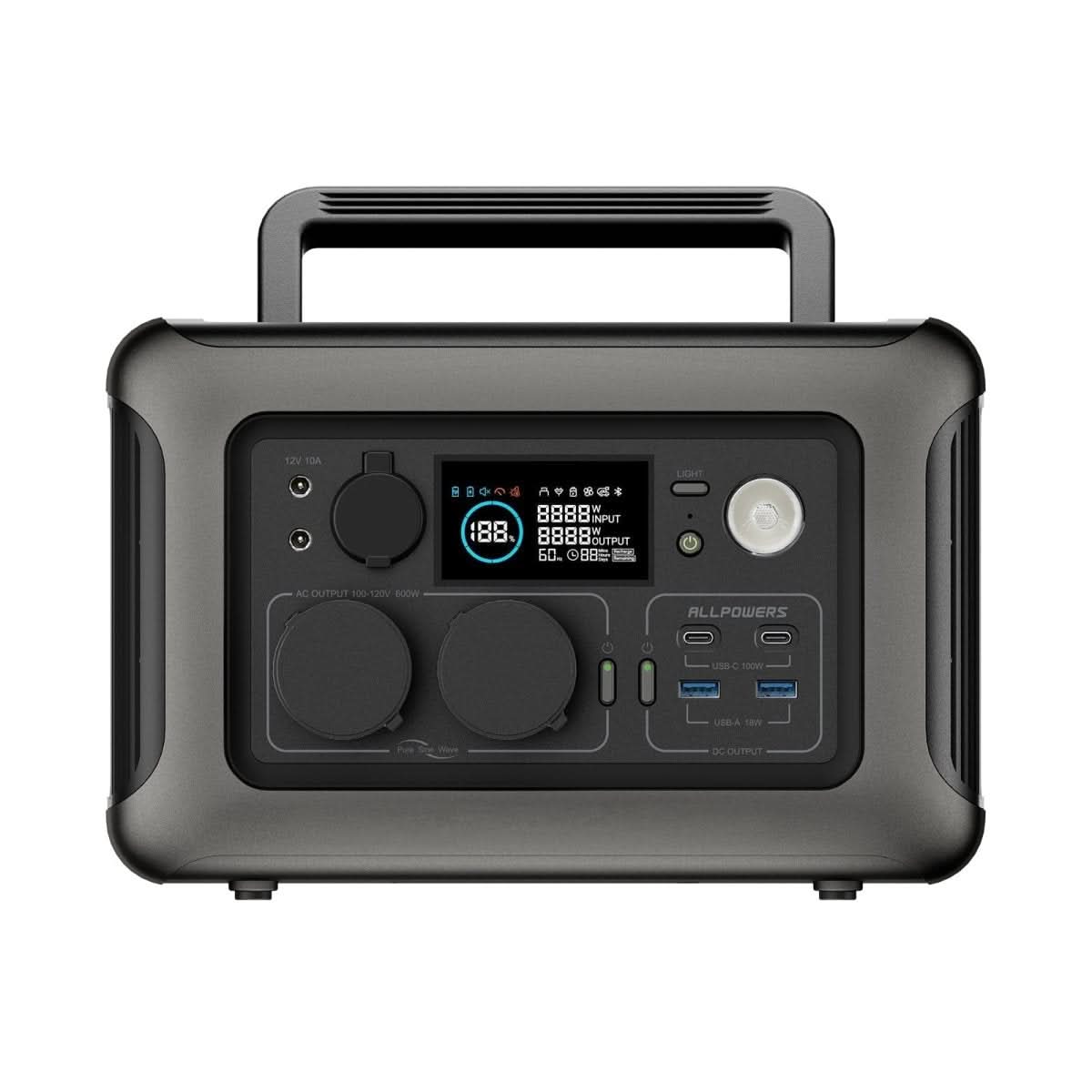 ALLPOWERS Zestaw Przenośna Stacja Zasilania 600W (R600 + SP033 200W Panel Fotowoltaiczny) - ALLPOWERS PLALLPOWERS