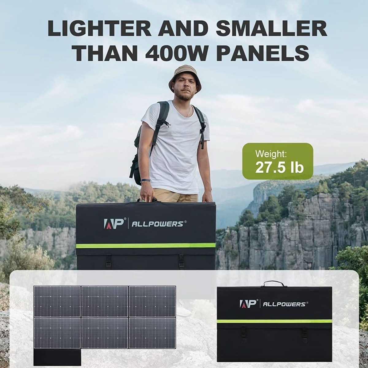 ALLPOWERS SP039 600W Monokrystaliczny Przenośny Panel Słoneczny - ALLPOWERS PLALLPOWERS