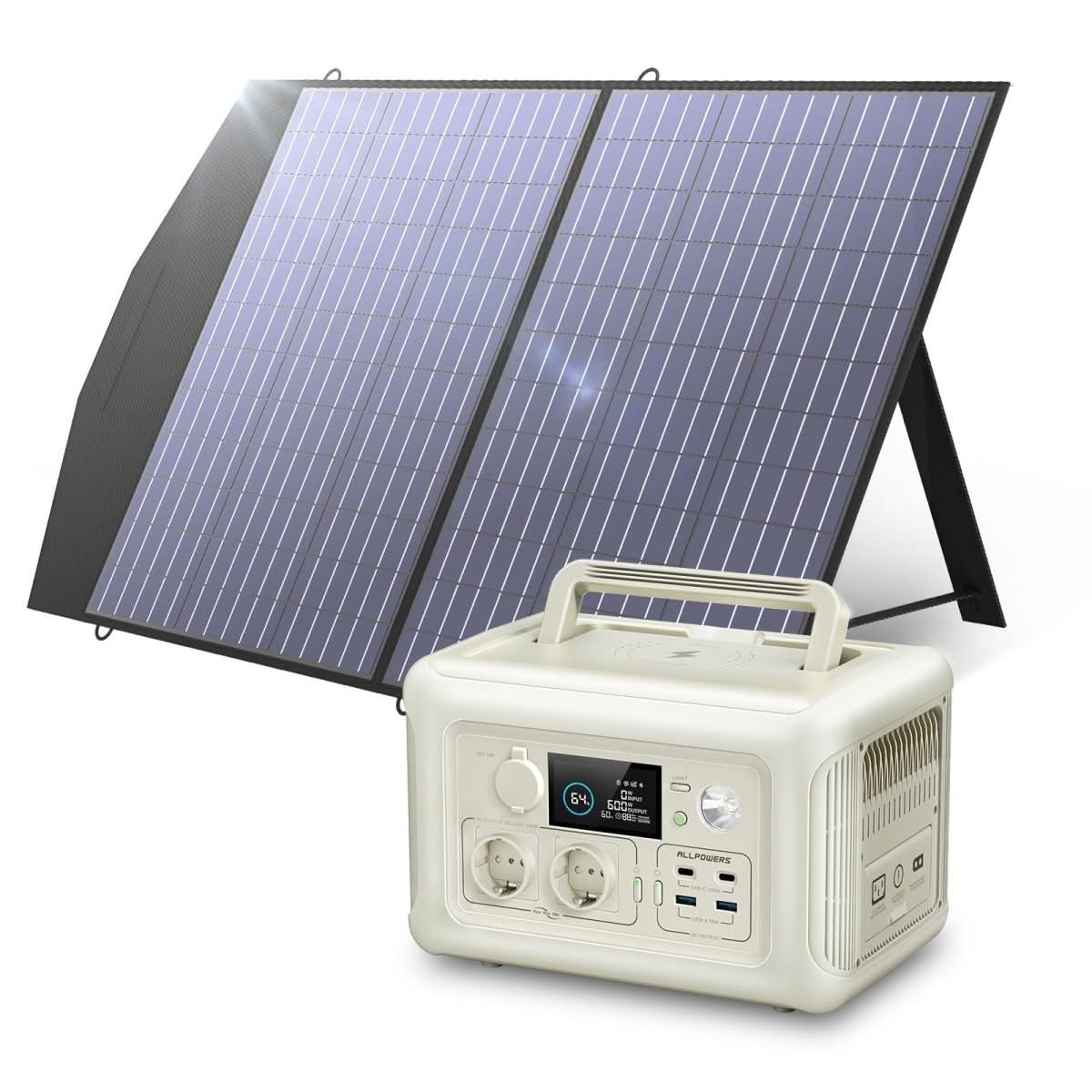 ALLPOWERS Zestaw Generatora Słonecznego 600W (R600+SP027 100W Panel Słoneczny) - ALLPOWERS PLALLPOWERS