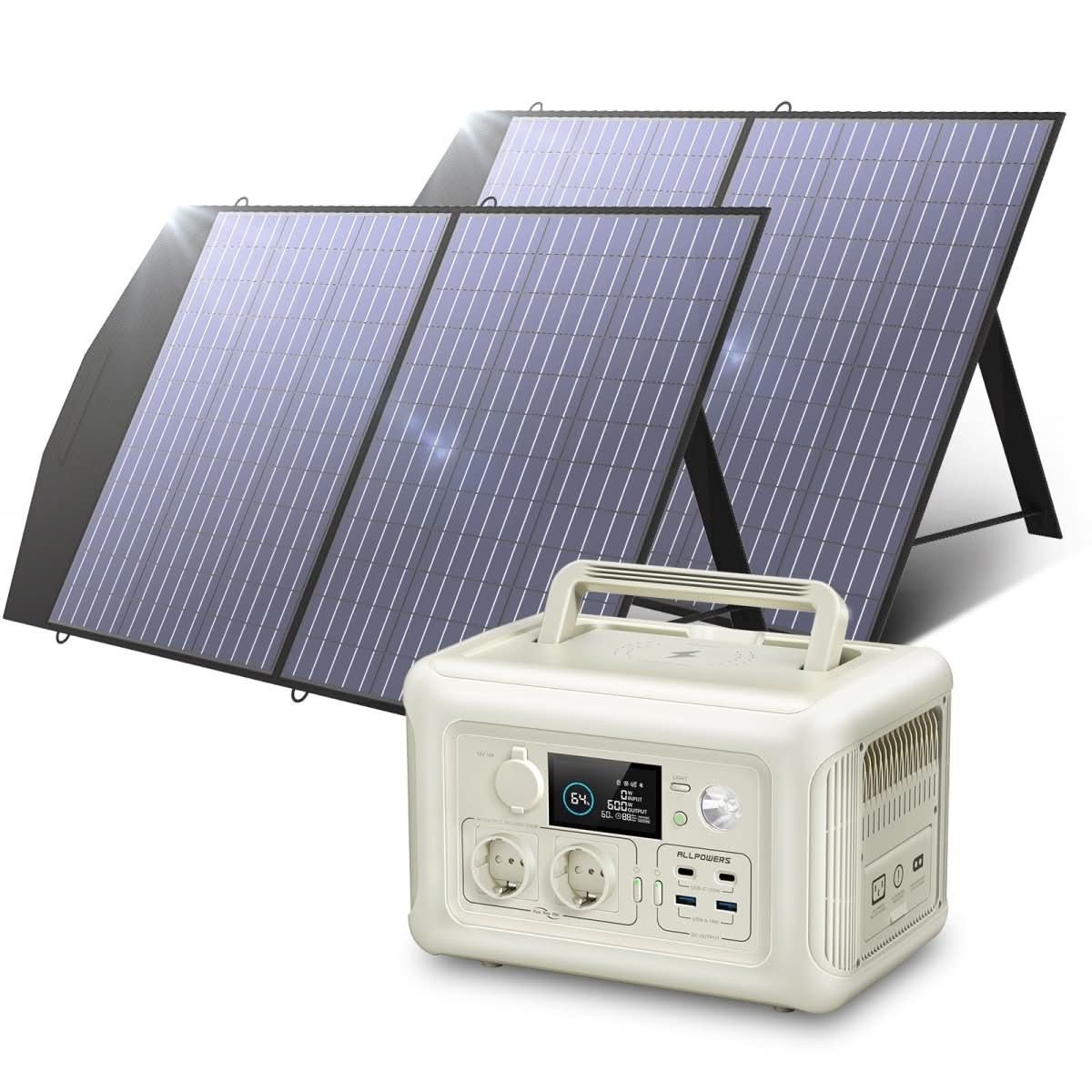 ALLPOWERS Zestaw Generatora Słonecznego 600W (R600+SP027 100W Panel Słoneczny) - ALLPOWERS PLALLPOWERS