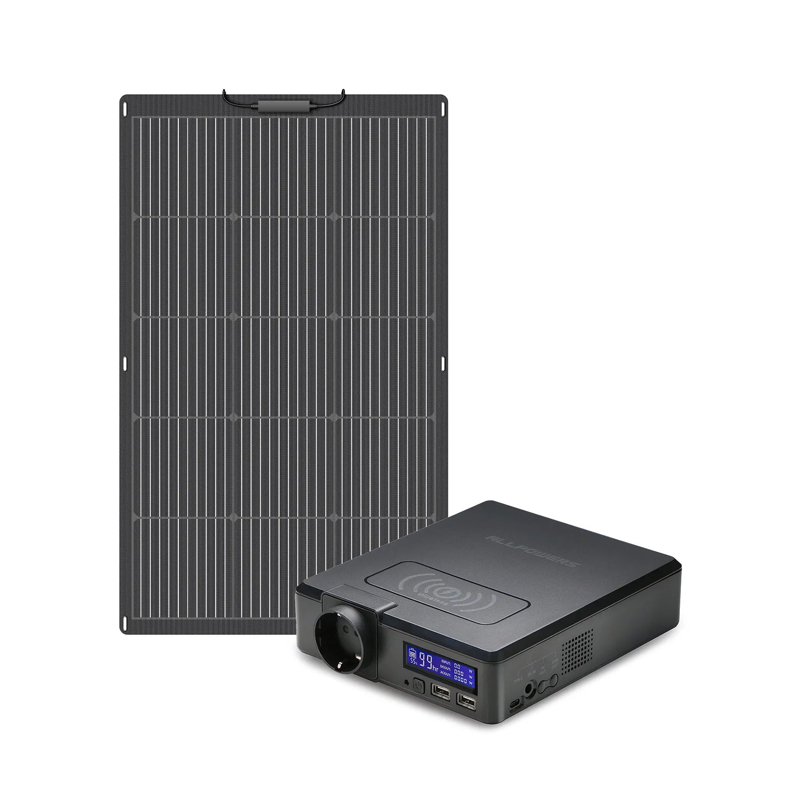 ALLPOWERS Zestaw Generatorów Słonecznych 200W (S200+SF100 100W Elastyczny Panel Fotowoltaiczny)