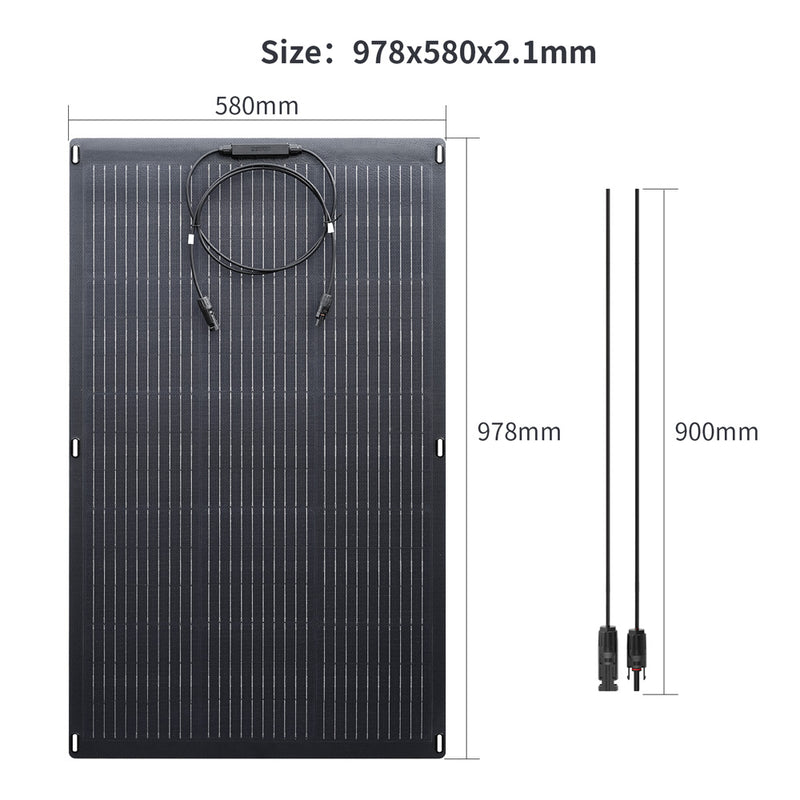 ALLPOWERS Zestaw Generatorów Słonecznych 200W (S200+SF100 100W Elastyczny Panel Fotowoltaiczny)