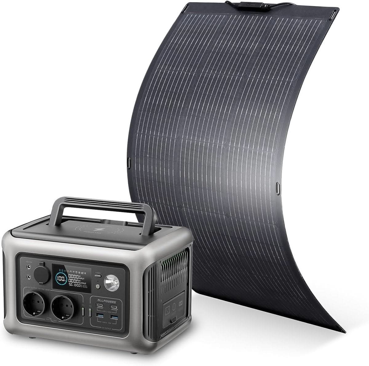 ALLPOWERS Stacja Zasilania 600W (R600+SF100 100W Panele Fotowoltaiczne Elastyczne) - ALLPOWERS PLALLPOWERS